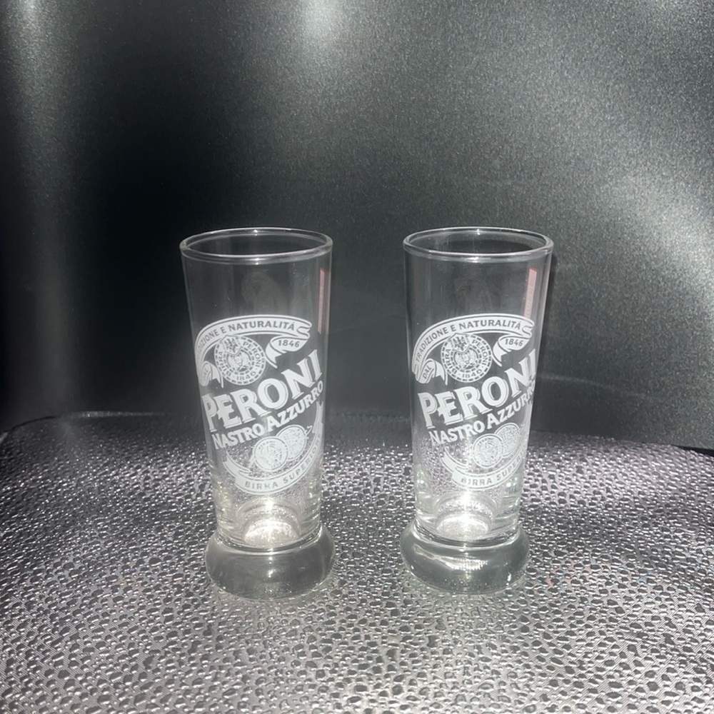 peroni double shot glasses